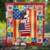 Snoopy Us Flag Quilt  Quilt